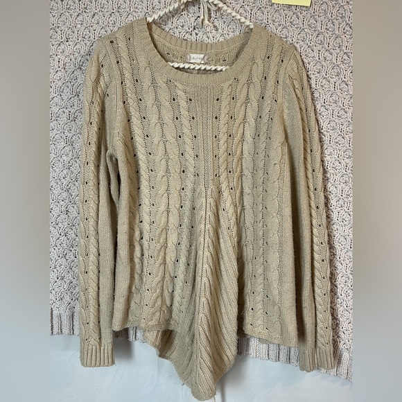 Sweaters - Women's Cable Knit Sweater - Cream